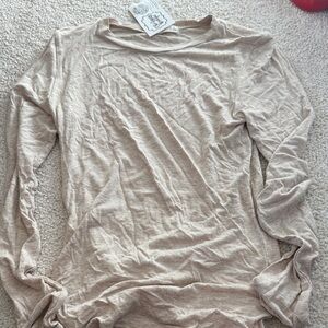 Long Sleeve Beige Top